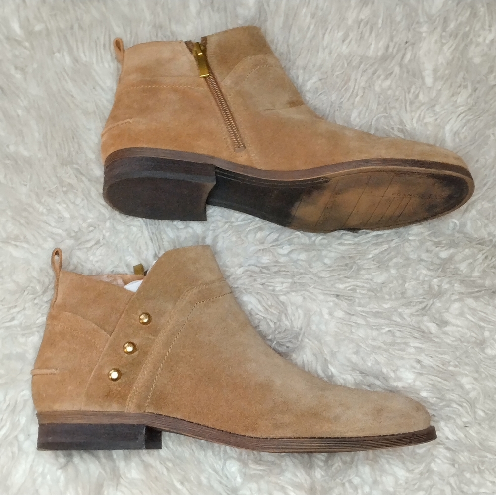 Franco Sarto Kelton Suede Tan Booties Size 8M - Picture 4 of 9